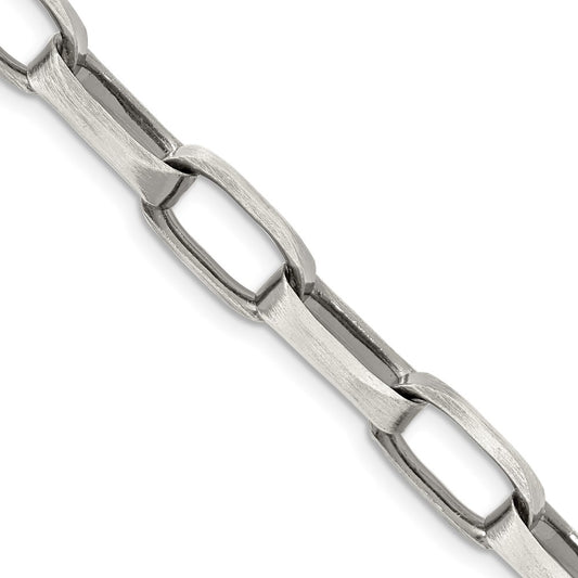High-Quality Antiqued Sterling Silver 8mm Elongated Open Link Chain - Stylish Value
