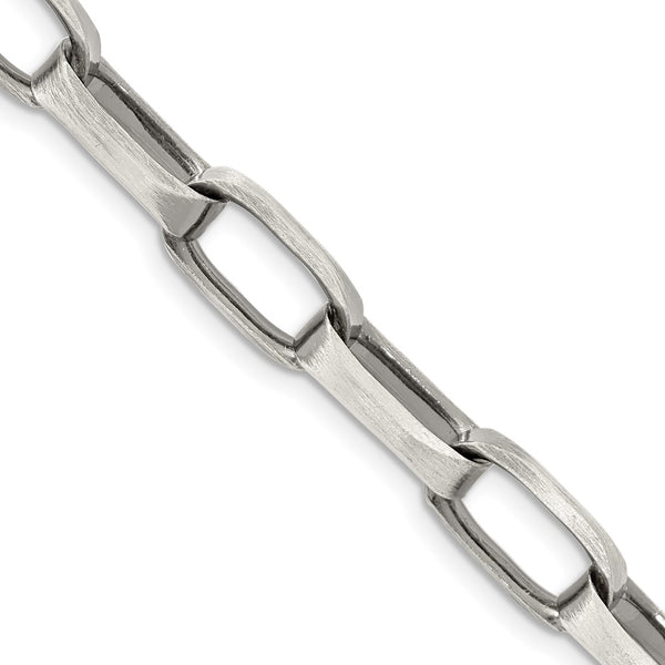 Antiqued Sterling Silver 8mm Elongated Open Link Chain - Style GR1-1033243