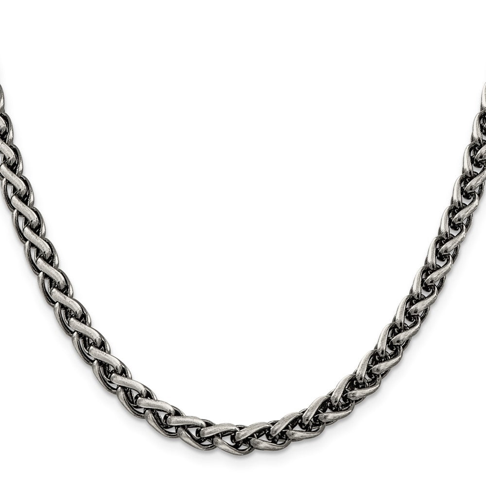 Buy Stylish 6mm Round Spiga Chain in Antiqued Sterling Silver - Value Piece