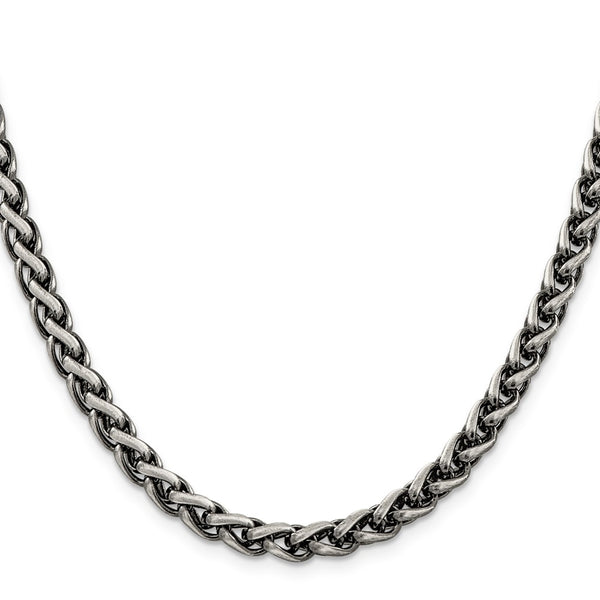 Antiqued Sterling Silver 6mm Round Spiga Chain