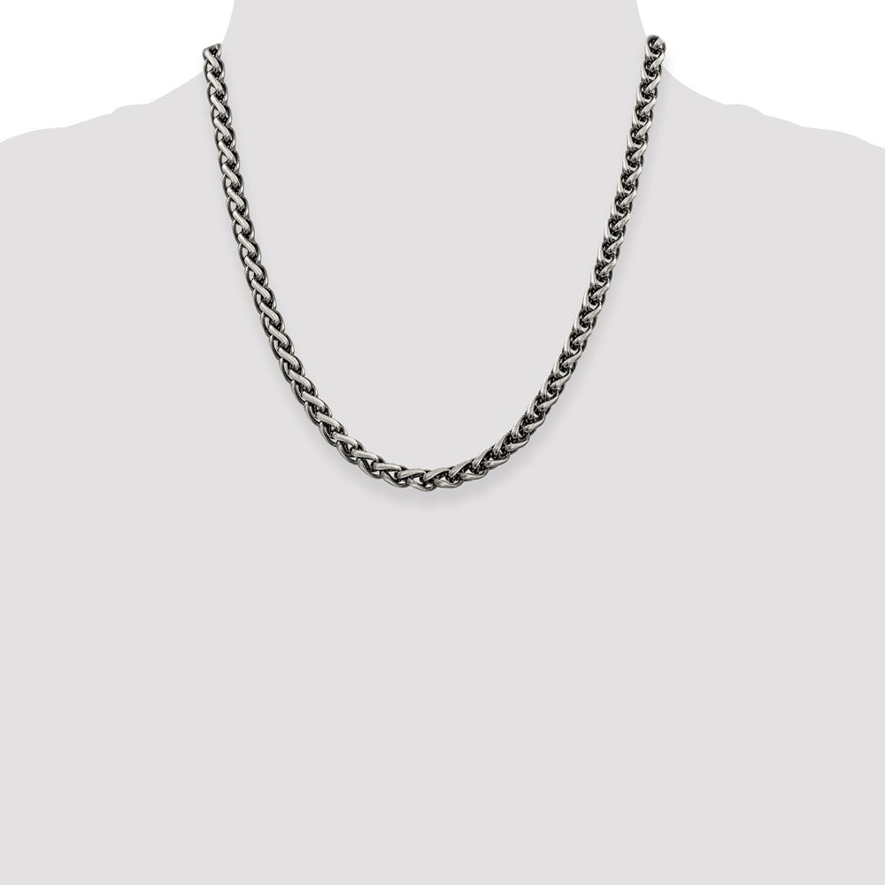 Buy Stylish Antiqued 6mm Round Spiga Chain in Sterling Silver - Affordable Value!