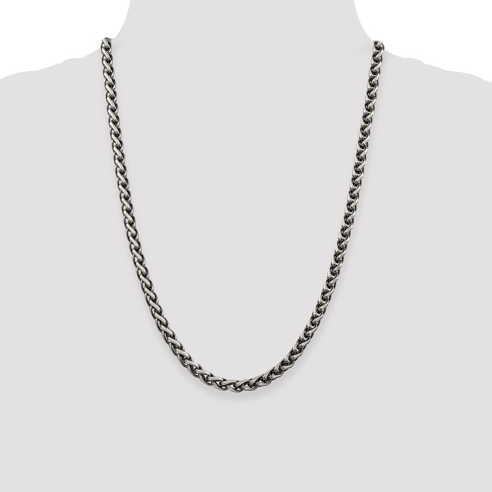 Buy Stylish 6mm Round Spiga Chain in Antiqued Sterling Silver - Value Piece