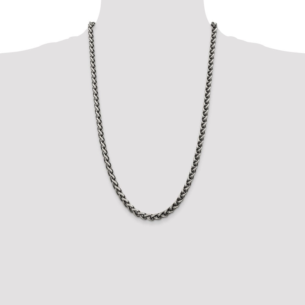 Buy Stylish Antiqued Sterling Silver 6mm Round Spiga Chain - Affordable Luxury