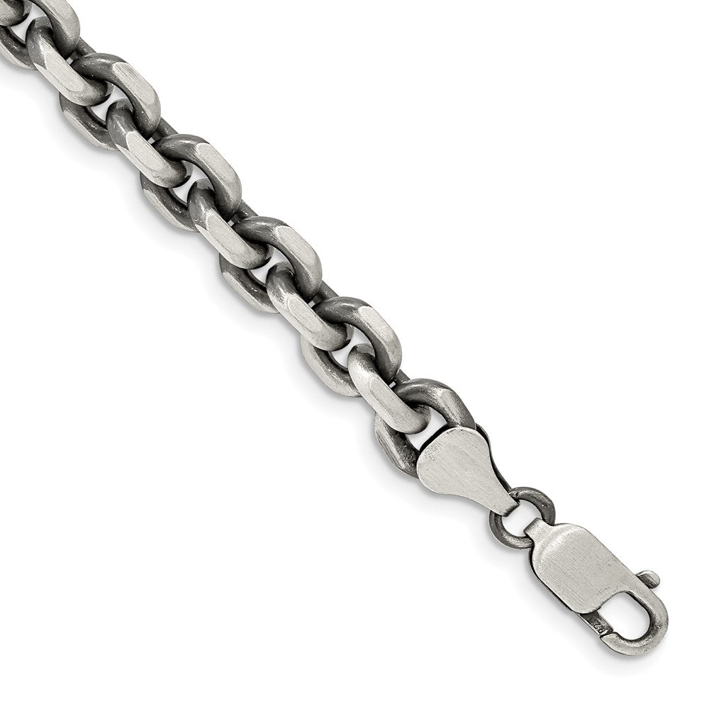 Buy Exclusive 7.0mm Antiqued Sterling Silver Elongated Open Link Chain