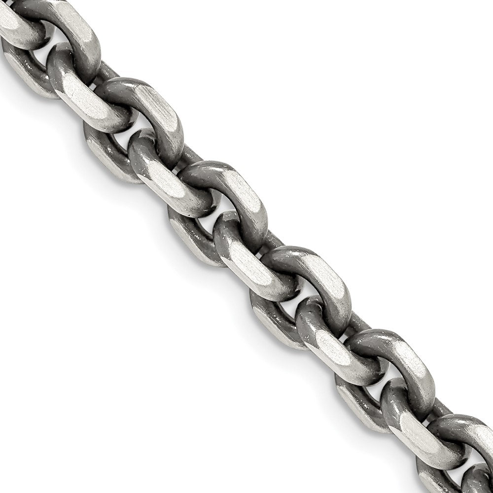 High-Quality Antiqued Sterling Silver 7.0mm Open Link Chain - Stylish Value!