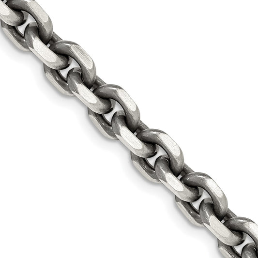 High-Quality Antiqued Sterling Silver 7.0mm Open Link Chain - Stylish Value!