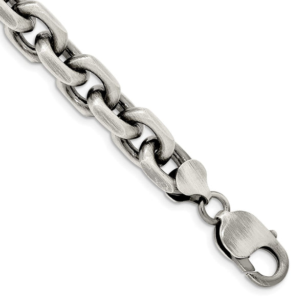 Antiqued Sterling Silver 8.6mm Open Link Chain