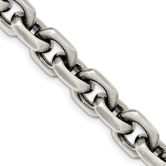 Buy Stylish Antiqued Sterling Silver 8.6mm Elongated Open Link Chain