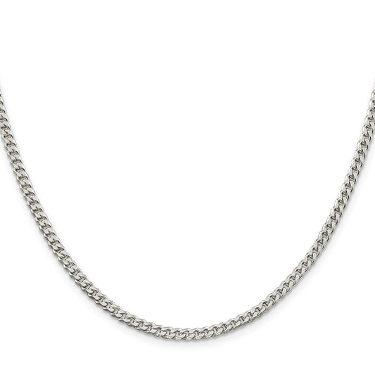 High-Quality Polished Sterling Silver Curb Chain 3.15mm - Stylish Value!