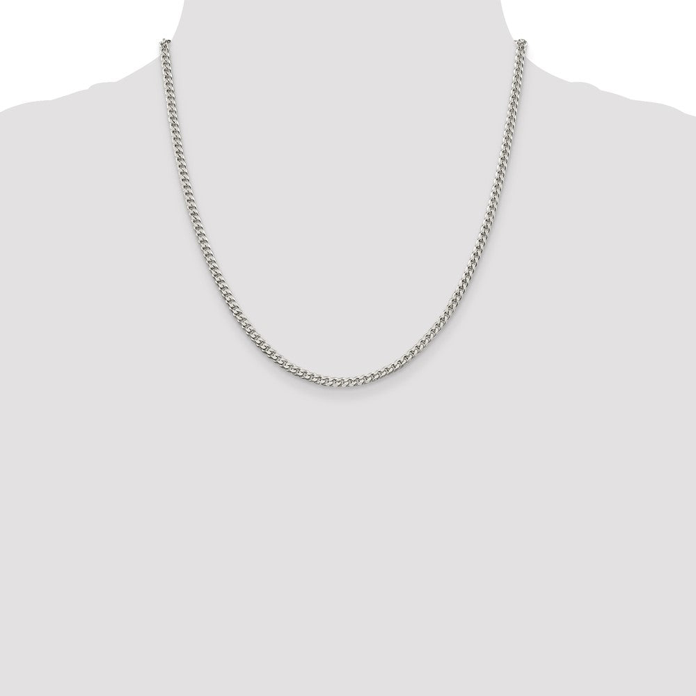 High-Quality Polished Sterling Silver Curb Chain 3.15mm - Stylish Value!