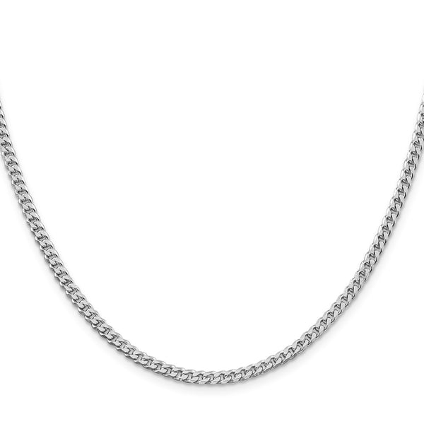 3.15mm Polished Curb Chain in Rhodium-Plated Sterling Silver - Style GR1-1032104