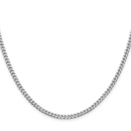 Exclusive 3.15mm Polished Curb Chain in Rhodium-Plated Sterling Silver