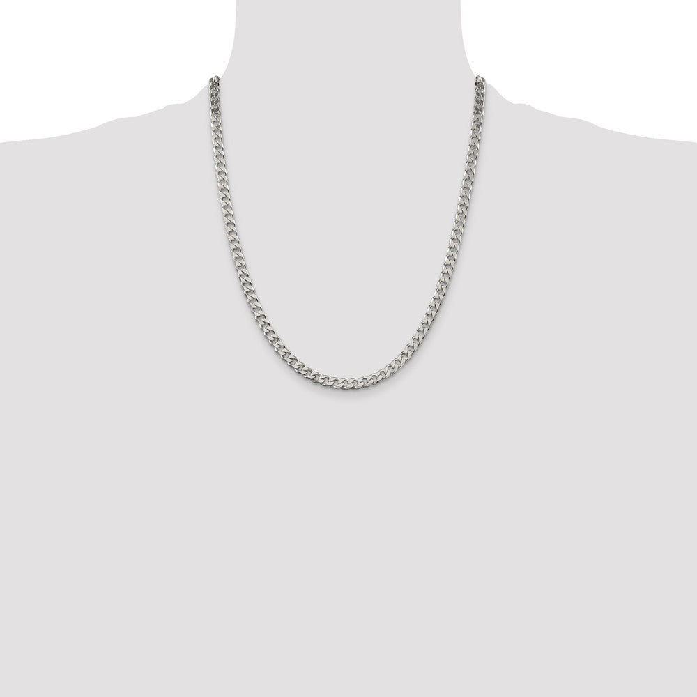 Buy Stylish 5mm Polished Sterling Silver Curb Chain - High-Quality Value!