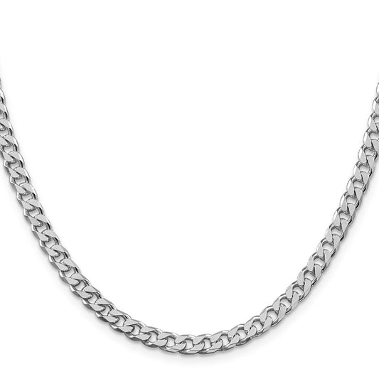 Order Stylish 5mm Rhodium-Plated Sterling Silver Curb Chain - Luxury Value!