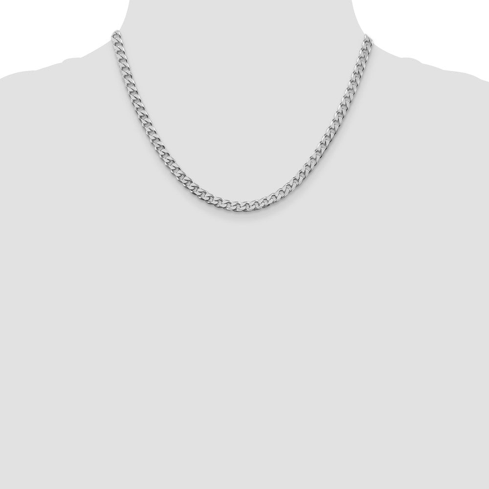 Buy Stylish 5mm Polished Curb Chain in Rhodium-Plated Sterling Silver