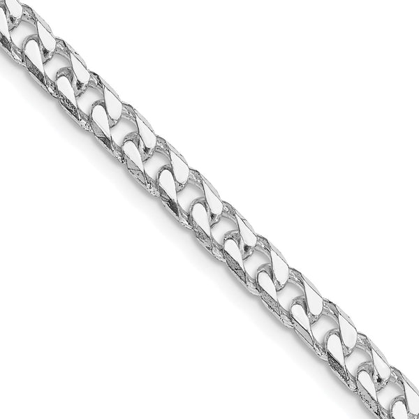 5mm Curb Chain in Rhodium-Plated Sterling Silver