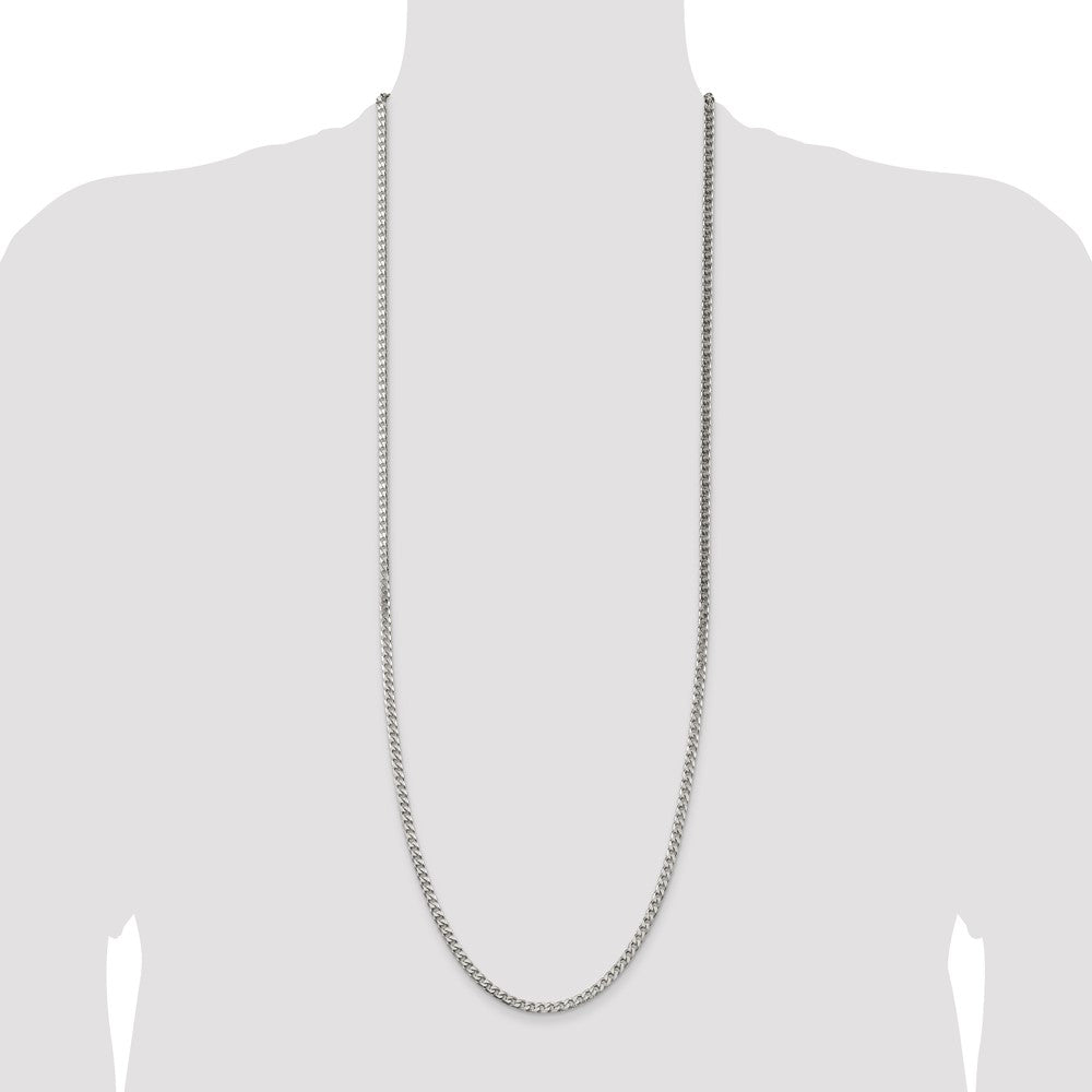 Buy Stylish 3.5mm Polished Sterling Silver Curb Chain - High-Quality Value!