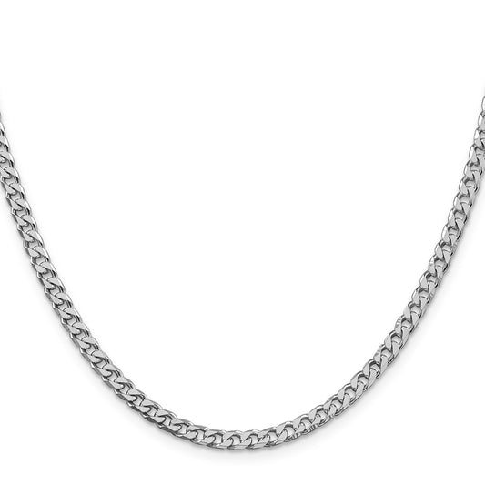 High-Quality 3.5mm Curb Chain in Rhodium-Plated Sterling Silver - Stylish Value