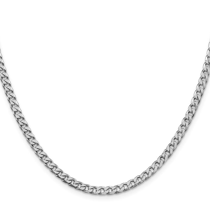 High-Quality 3.5mm Curb Chain in Rhodium-Plated Sterling Silver - Stylish Value-2