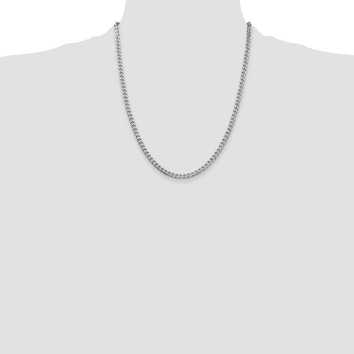 High-Quality 3.5mm Rhodium-Plated Sterling Silver Curb Chain - Stylish Value-4