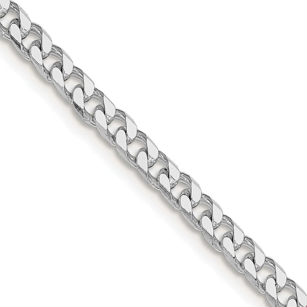 3.5mm Curb Chain in Rhodium-Plated Sterling Silver