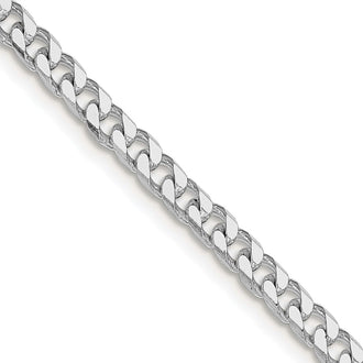 High-Quality 3.5mm Curb Chain in Rhodium-Plated Sterling Silver - Stylish Value