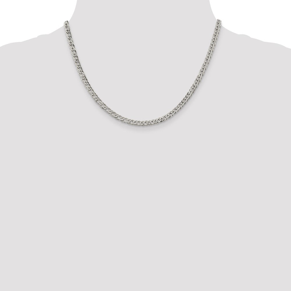 Exclusive 4.25mm Sterling Silver Double Curb Chain - Stylish 6-Sided Design