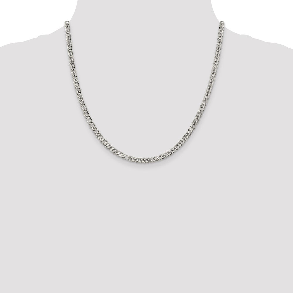 Buy Stylish Sterling Silver 4.25mm Double Curb Chain with 6-Sided Links