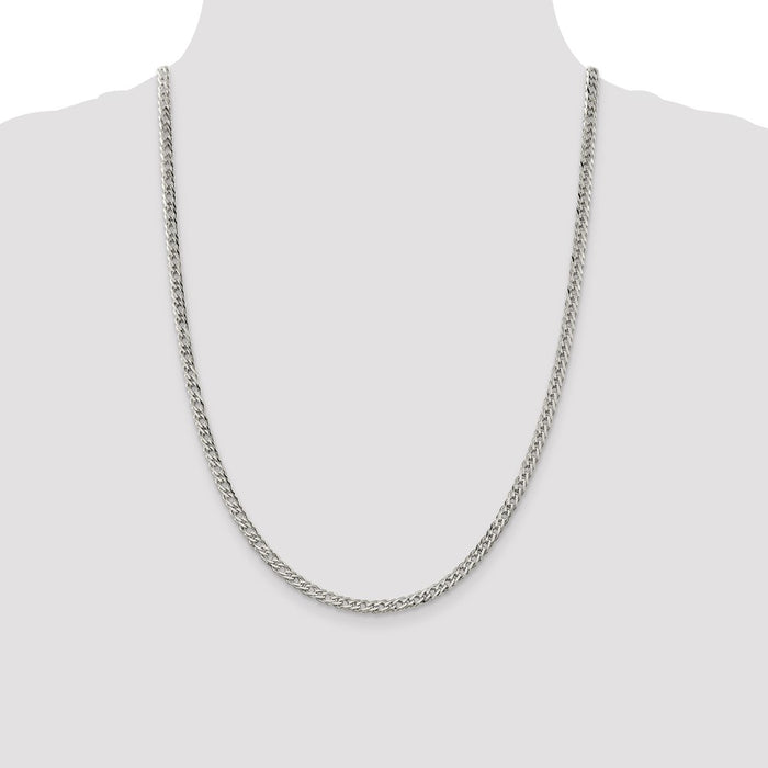 High-Quality 4.25mm Sterling Silver Double Curb Chain - Stylish Design, Value!-4