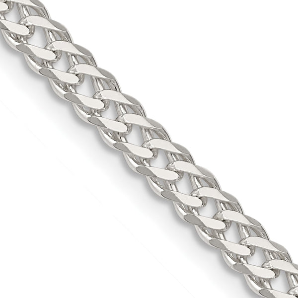 Sterling Silver 4.25mm Double Curb Chain with 6-Sided Links
