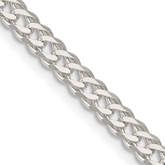 Buy Stylish Sterling Silver 4.25mm Double Curb Chain with 6-Sided Links