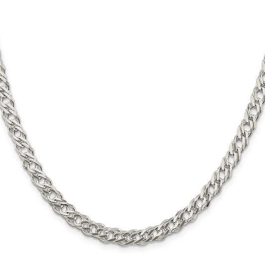 Buy Exclusive 5.65mm Sterling Silver Double Curb Chain - Stylish Flat Design