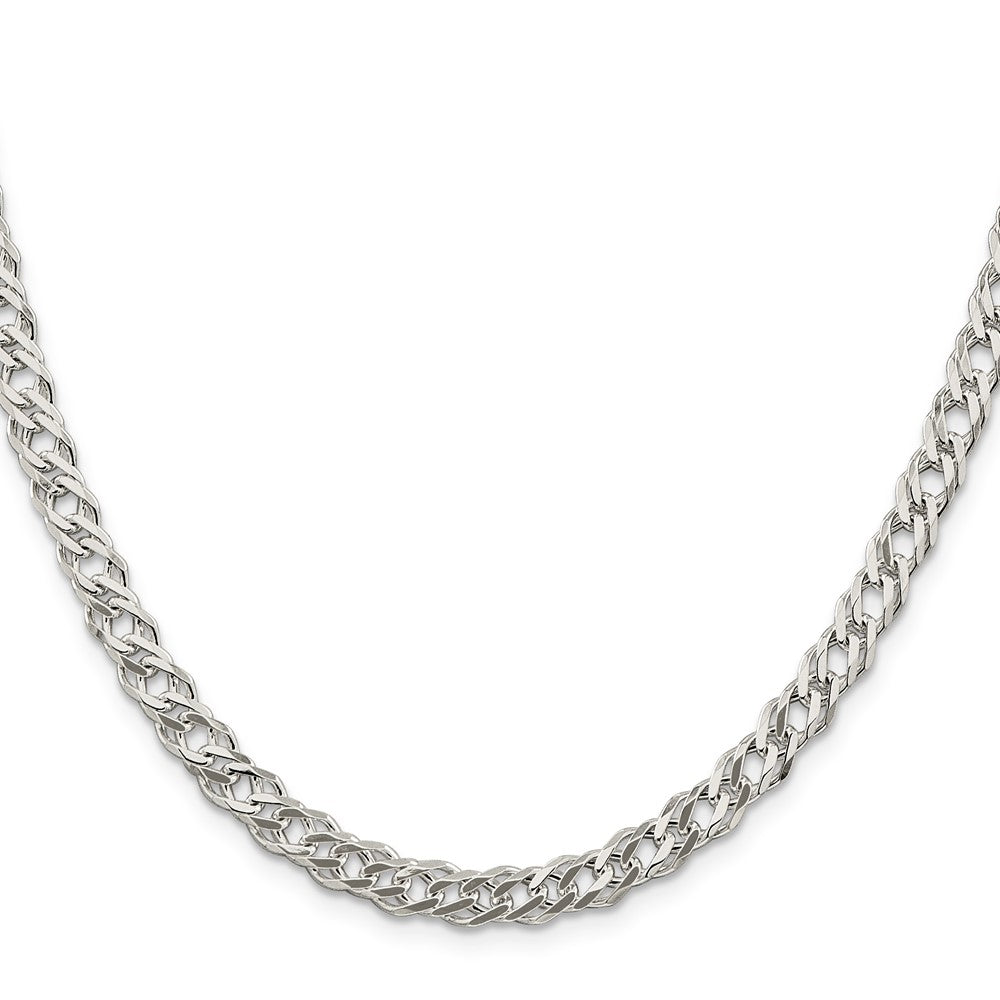 Exclusive 5.65mm Sterling Silver Double Curb Chain - Stylish 6-Sided Design