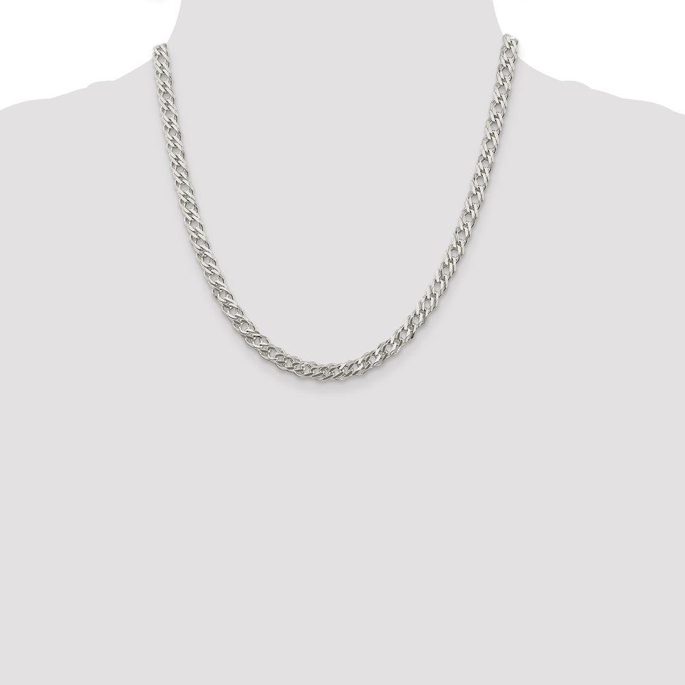 Exclusive 5.65mm Sterling Silver Double Curb Chain - Stylish 6-Sided Design