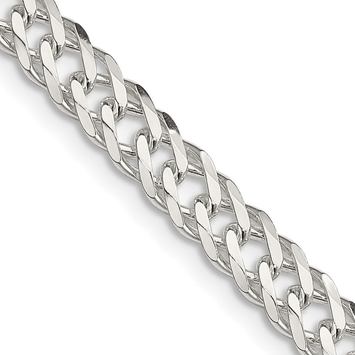 Buy Exclusive 5.65mm Sterling Silver Double Curb Chain - Stylish Flat Design-1