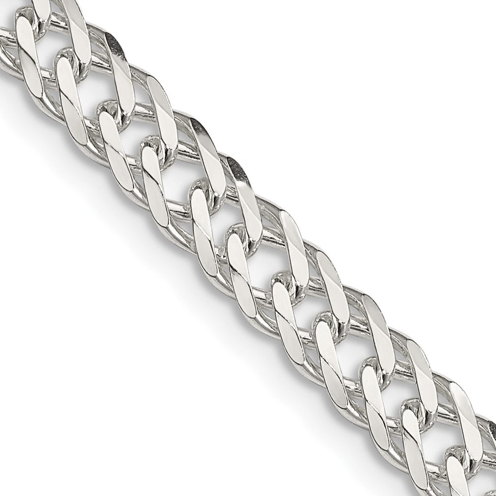 Exclusive 5.65mm Sterling Silver Double Curb Chain - Stylish 6-Sided Design