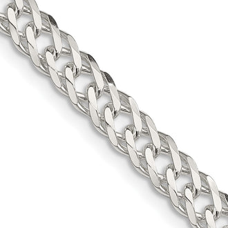 Exclusive 5.65mm Sterling Silver Double Curb Chain - Stylish 6-Sided Design