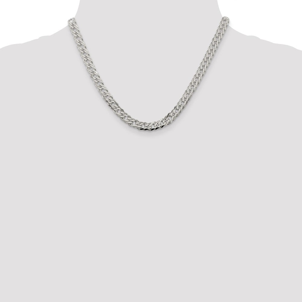 High-Quality 6.25mm Sterling Silver Double Curb Chain - Stylish Flat Design