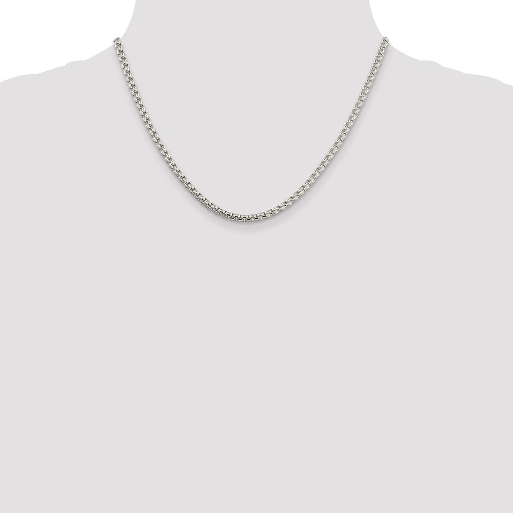 Exclusive 3.6mm Round Box Chain in Sterling Silver - Stylish & Affordable!