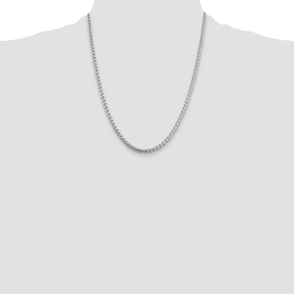 Buy 3.6mm Round Box Chain in Sterling Silver - Stylish & Affordable Jewelry