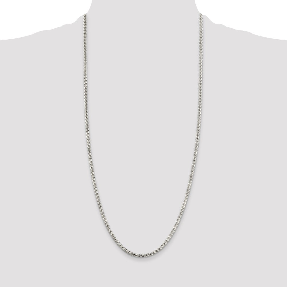Buy Stylish 3.6mm Round Box Chain in Sterling Silver | Affordable Luxury