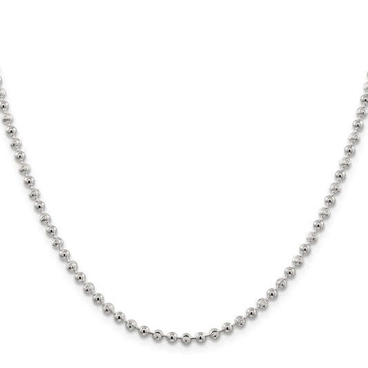 High-Quality 3mm Sterling Silver Beaded Chain - Stylish & Affordable Jewelry