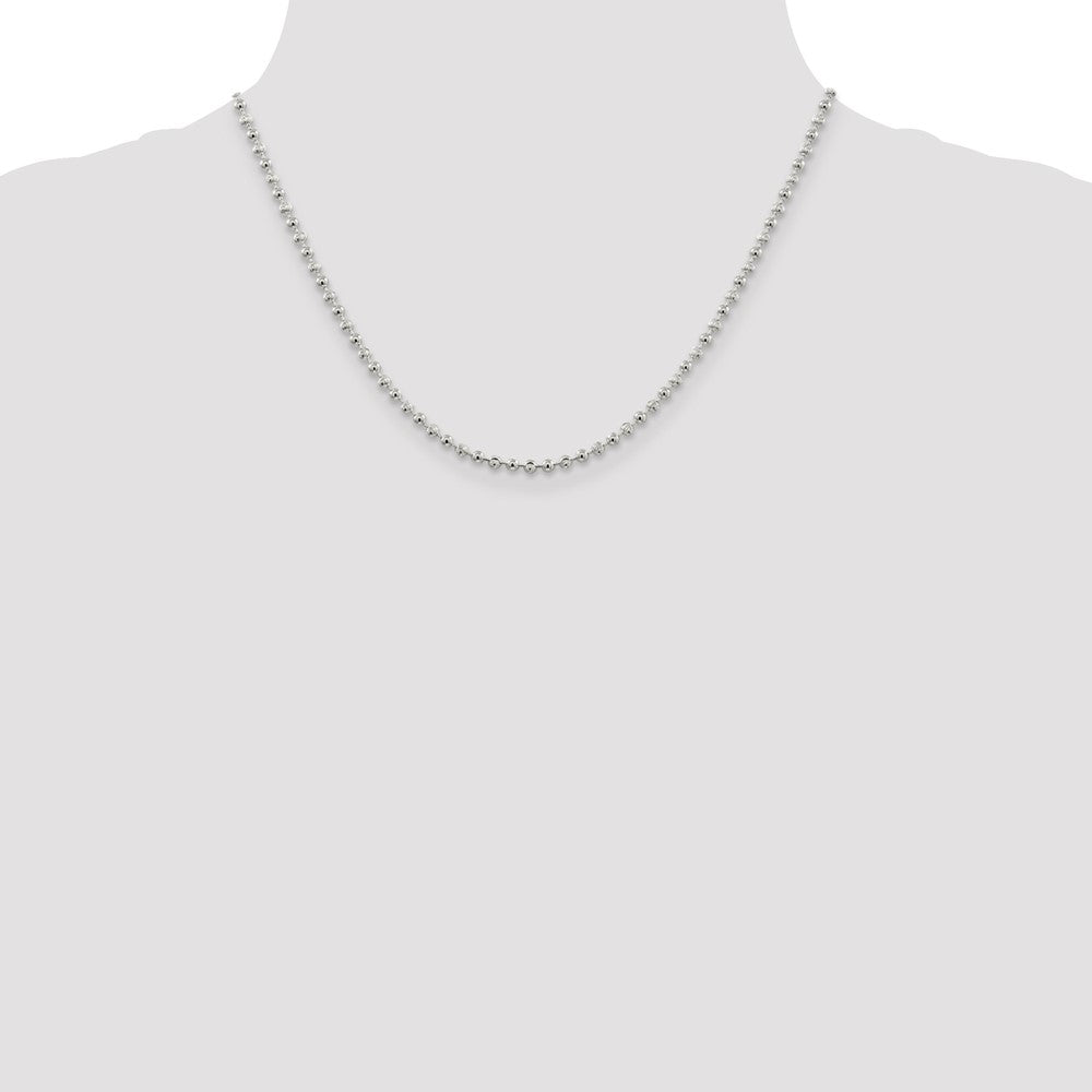 High-Quality 3mm Sterling Silver Decorative Beaded Chain - Stylish Value!
