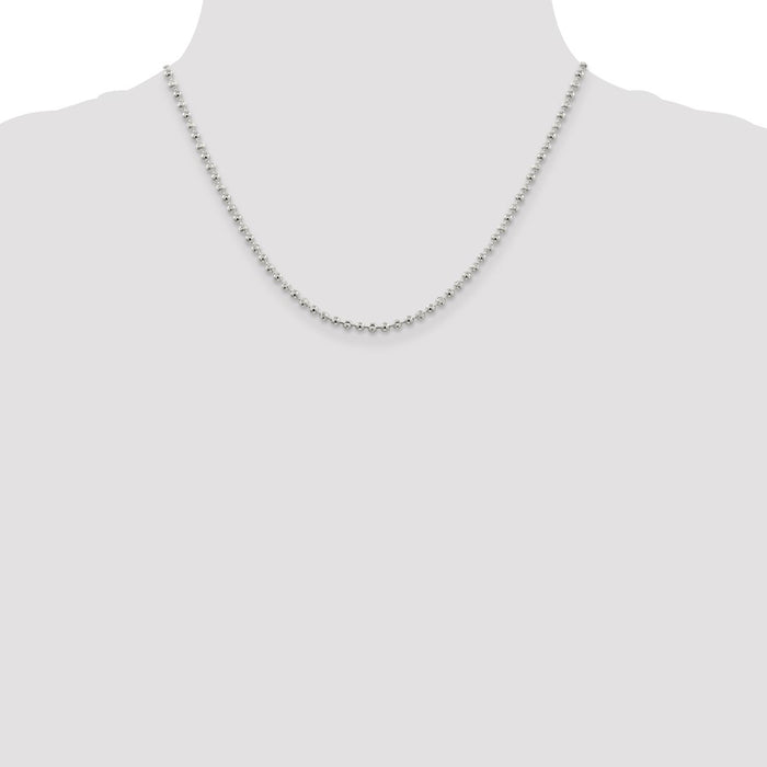 High-Quality 3mm Sterling Silver Decorative Beaded Chain - Stylish Value!-4
