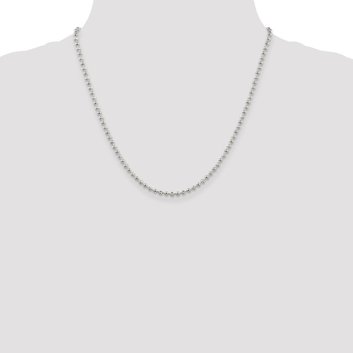 High-Quality 3mm Sterling Silver Beaded Chain - Stylish & Affordable Jewelry-4