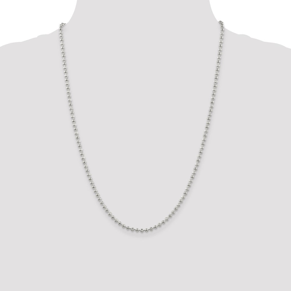 High-Quality 3mm Elegant Beaded Sterling Silver Chain - Stylish & Affordable!