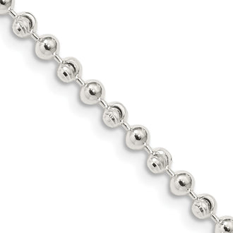 High-Quality 3mm Sterling Silver Beaded Chain - Stylish & Affordable Jewelry