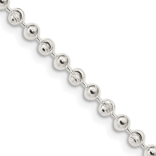 High-Quality 3mm Sterling Silver Beaded Chain - Stylish & Affordable Jewelry