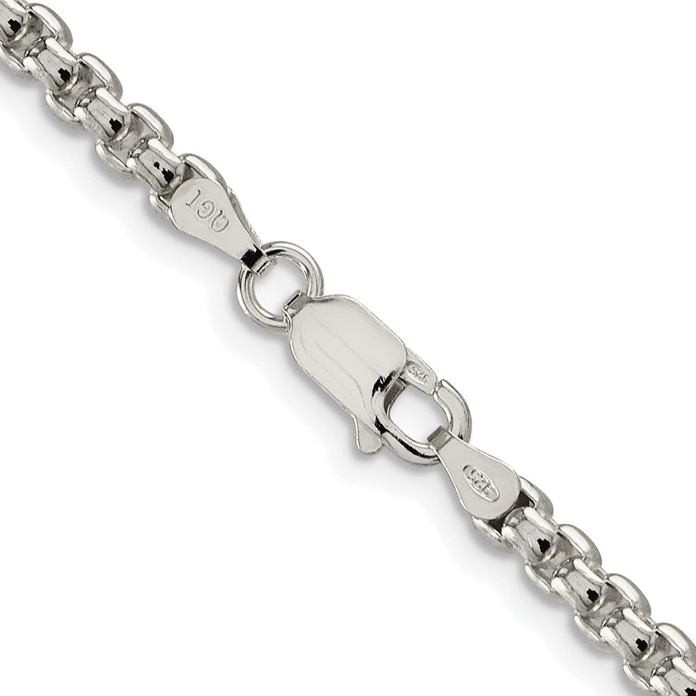 High-Quality Rhodium-Plated Sterling Silver 3.6mm Box Chain - Stylish Value!