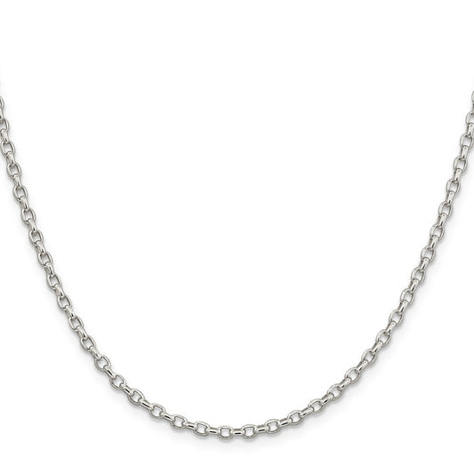 Buy Stylish 2.75mm Sterling Silver Elegant Oval Rolo Chain - Luxury Value!